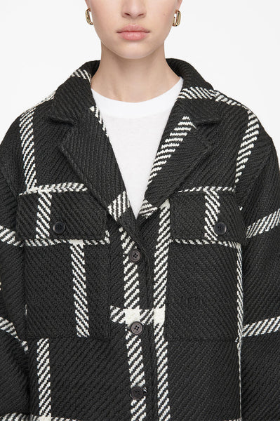 Anine Bing Flynn Jacket Black Check Maple