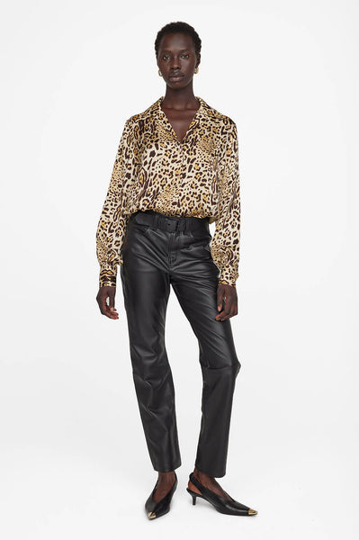 Anine Bing Mylah Shirt Cheetah Print Maple