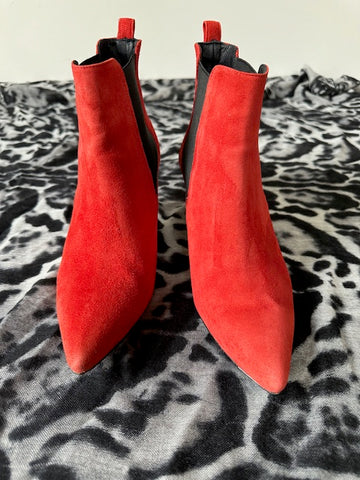 Anine Bing Red Suede Stevie Boot